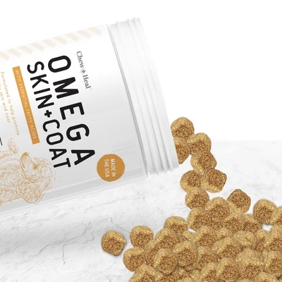 Chew + Heal Omega Skin + Coat, Dog Supplement, Salmon Oil With Essential Fatty Acids & Vitamins - 360 Delicious Chews 2 Chew + Heal Omega Skin + Coat, Dog Supplement, Salmon Oil With Essential Fatty Acids & Vitamins - 360 Delicious Chews - Image 2
