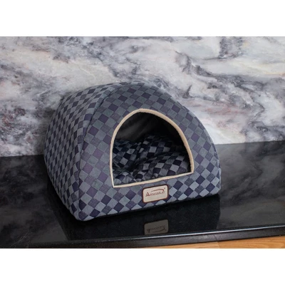 Armarkat Cat Bed C65HHG/LS, Purple Gray Combo Checkered Pattern 2 Armarkat Cat Bed C65HHG/LS, Purple Gray Combo Checkered Pattern - Image 2