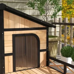 PawHut 59"x64"x39" Wood Large Dog House Cabin Style Elevated Pet Shelter W/Porch Deck 13 PawHut 59"x64"x39" Wood Large Dog House Cabin Style Elevated Pet Shelter W/Porch Deck -PawHut Store GUEST 2ee80405 b4db 4fe1 b1c9 f95f8ab16569