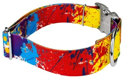 Country Brook Petz 1 1/2 Inch Premium Paint Splatter Dog Collar 2 Country Brook Petz 1 1/2 Inch Premium Paint Splatter Dog Collar - Image 2