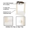 Pet Adobe Cat Tree And Scratcher - Hammock-Style Cat Lounging Bed And Interactive Hanging Toy - 15.75", White
