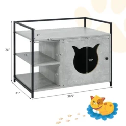 Costway Cat Litter Box Enclosure Hidden Litter Furniture Cabinet W/ 2-Tier Storage Shelf 19 Costway Cat Litter Box Enclosure Hidden Litter Furniture Cabinet W/ 2-Tier Storage Shelf -PawHut Store GUEST 3576c0c6 0c58 4dd9 9813 a16c527cf665