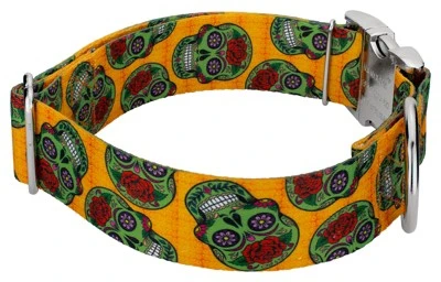 Country Brook Petz 1 1/2 Inch Premium Sugar Skulls Dog Collar 2 Country Brook Petz 1 1/2 Inch Premium Sugar Skulls Dog Collar - Image 2