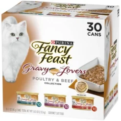Purina Fancy Feast Gravy Lovers Chicken, Turkey & Beef Collection Gourmet Wet Cat Food - 3oz/30ct Variety Pack -PawHut Store GUEST 36c12361 a2ee 4723 8bbf 558d9220773f