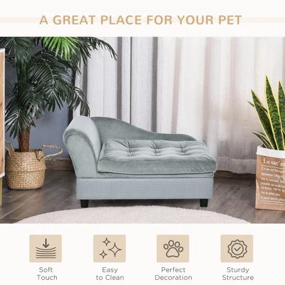 PawHut Fancy Dog Bed For Small Dogs With Hidden Storage, Small Dog Couch With Soft Foam, Dog Sofa Bed, Cushy Dog Bed, Pet Furniture For Puppies 4 PawHut Fancy Dog Bed For Small Dogs With Hidden Storage, Small Dog Couch With Soft Foam, Dog Sofa Bed, Cushy Dog Bed, Pet Furniture For Puppies - Image 4