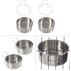 Pet Adobe Stainless-Steel Hanging Dog Bowl Set -PawHut Store GUEST 381f0c69 0ae6 42ec 848c bc57ea18ddce