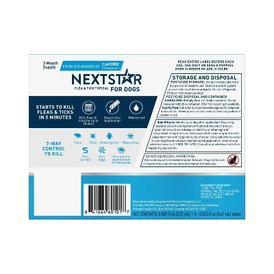 NextStar Flea & Tick Topical Treatment For Dogs - 3ct 3 NextStar Flea & Tick Topical Treatment For Dogs - 3ct - Image 3