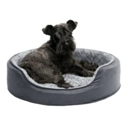 FurHaven Two-Tone Faux Fur & Suede Oval Pet Bed For Dogs & Cats -PawHut Store GUEST 3962d204 798c 4736 8ed3 f3256abc7a99