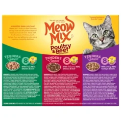 Meow Mix Tender Favorites With Liver, Turkey, Chicken & Beef Flavors Wet Cat Food - 2.75oz/24ct Variety Pack