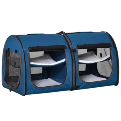 PawHut 39" Portable Soft-Sided Pet Cat Carrier With Divider, Two Compartments, Soft Cushions, & Storage Bag -PawHut Store GUEST 3a4d0d85 ab59 4af6 b7be 2af9898011f7