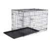 Dog Kennel - 42-Inch Dog Crate With Doors For Front And Side Access - Collapsible Dog Crate With Divider Wall Panel For Large Dogs By PETMAKER (Black)