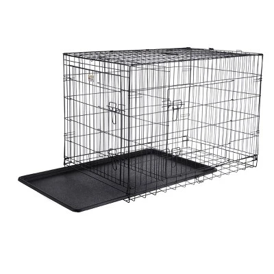 Dog Kennel - 42-Inch Dog Crate With Doors For Front And Side Access - Collapsible Dog Crate With Divider Wall Panel For Large Dogs By PETMAKER (Black) 1 Dog Kennel - 42-Inch Dog Crate With Doors For Front And Side Access - Collapsible Dog Crate With Divider Wall Panel For Large Dogs By PETMAKER (Black)
