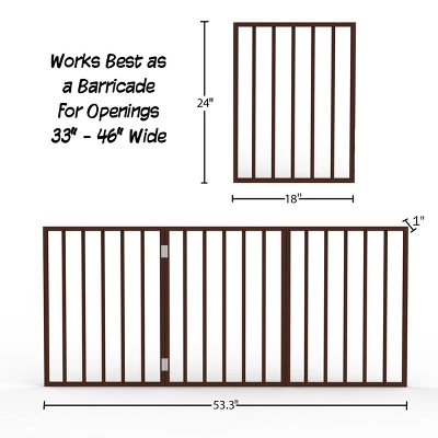 Pet Adobe Foldable Wooden Pet Gate – Dark Brown 1 Pet Adobe Foldable Wooden Pet Gate – Dark Brown