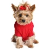 Cotton Cable Knit Dog Sweater - Red