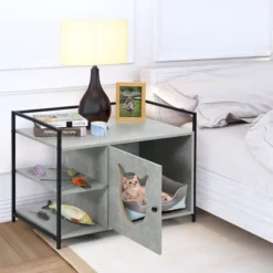 Costway Cat Litter Box Enclosure Hidden Litter Furniture Cabinet W/ 2-Tier Storage Shelf 13 Costway Cat Litter Box Enclosure Hidden Litter Furniture Cabinet W/ 2-Tier Storage Shelf -PawHut Store GUEST 3ef4a87c df10 4f2e aa13 fe54890a9b46
