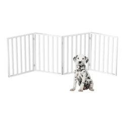 Pet Adobe Freestanding Foldable 4-Panel Pet Gate - White