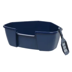 IRIS USA Cat Litter Box Cat Litter Pan With Scoop, Navy -PawHut Store GUEST 40b6c69c 70ce 44a9 ad9d 4fc5ba460188