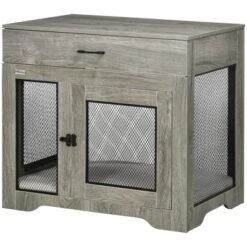 PawHut Dog Crate Furniture With Soft Water-Resistant Cushion, Dog Crate End Table With Drawer, Puppy Crate For Small Dogs Indoor With 2 Doors 9 PawHut Dog Crate Furniture With Soft Water-Resistant Cushion, Dog Crate End Table With Drawer, Puppy Crate For Small Dogs Indoor With 2 Doors -PawHut Store GUEST 413658d6 f07a 4ef8 8f02 6482879e1cfa