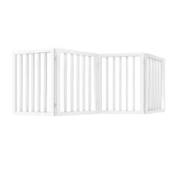 Indoor Pet Gate - 4-Panel Folding Dog Gate For Stairs Or Doorways - 73x24-Inch Freestanding Pet Fence For Cats And Dogs By PETMAKER (White) -PawHut Store GUEST 413f4ff5 edfa 420e ba28 0d63ab4d879f