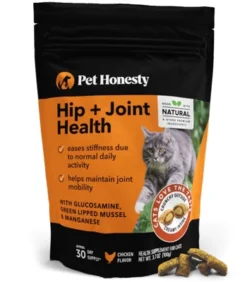 Pet Honesty Dual Texture Hip & Joint Chews Supplement For Cats - Chicken Flavor - 3.7 Oz Bag