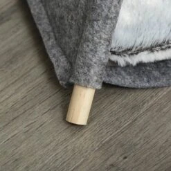 PawHut Pet Tent Cat Cave Small Dog Bed With Thick Cushion, Name Chalkboard For Kitten And Puppy Gray -PawHut Store GUEST 43b49fa2 2d02 4429 b620 df8c6bf7c090