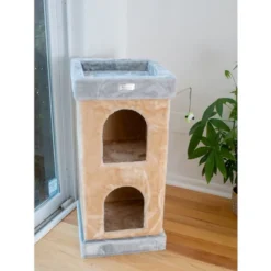Armarkat Double Condo Real Wood Cat House With Scratching Carpet For Cats, Kitty Enjoyment -PawHut Store GUEST 447876ab bd32 4dd2 b046 eee3f4348260