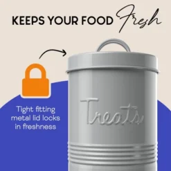 Amici Pet Retro Treats Storage Canister, 72 Oz. , Gray 9 Amici Pet Retro Treats Storage Canister, 72 Oz. , Gray -PawHut Store GUEST 45783ba6 2b09 4064 aa47 5a039e6ff8c5
