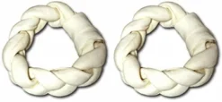 Cadet 8 Inch Braided Rawhide Donut (2 Pack)