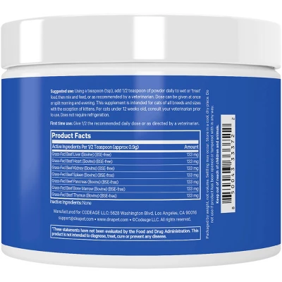 Codeage DNA PET Happy Healthy Organs & Glands Supplement For Cats -1.48oz 1 Codeage DNA PET Happy Healthy Organs & Glands Supplement For Cats -1.48oz