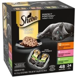 Sheba Perfect Portions Cuts In Gravy Chicken, Salmon & Turkey Entrée Premium Wet Cat Food - 2.6oz/24ct Variety Pack -PawHut Store GUEST 46e95d01 7795 4923 922c 420fcc1bf9b8