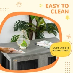 PawHut Dog Crate Furniture, Wooden End Table Furniture With Cushion & Lockable Magnetic Doors, Small Size Pet Kennel Indoor Animal Cage -PawHut Store GUEST 48284ebf 560b 40a0 9372 316c26359245