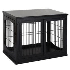 PawHut 26" Wooden Dog Crate, Furniture Style Pet Cage Kennel, End Table, With Lockable Double Door Entrance, And Top Shelf -PawHut Store GUEST 487c0295 82b3 4597 beb8 3ab4c26c5181