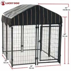 Lucky Dog 60548 4' X 4' X 4.3' Uptown Welded Secure Wire Outdoor Pet Dog Kennel Playpen Crate Kennel - Black 7 Lucky Dog 60548 4' X 4' X 4.3' Uptown Welded Secure Wire Outdoor Pet Dog Kennel Playpen Crate Kennel - Black -PawHut Store GUEST 49404e70 1661 486d afe7 fcbcf05b7854