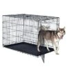 Pet Adobe Portable Double Door Folding Crate For Dogs - 42" X 27", Black