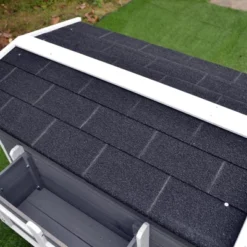 PawHut Wooden Wooden Cat House Feral Cat Shelter Kitten Condo With Escape Door, Porch And Flower Stand - Dark Gray/White 13 PawHut Wooden Wooden Cat House Feral Cat Shelter Kitten Condo With Escape Door, Porch And Flower Stand - Dark Gray/White -PawHut Store GUEST 4b4d7e88 c02a 4fc1 9680 6149c9a9a86b