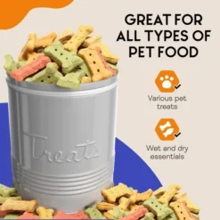 Amici Pet Retro Treats Storage Canister, 72 Oz. , Gray 12 Amici Pet Retro Treats Storage Canister, 72 Oz. , Gray -PawHut Store GUEST 4bfeb367 a841 4d24 ab23 3a5fb4d63249
