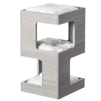 PawsMark Multi Level Modern Cat Tall Climbing Tree House For Indoor Cats | Wood Tower Luxury Furniture Stand With Removable Soft Blanket And Condo 1 PawsMark Multi Level Modern Cat Tall Climbing Tree House For Indoor Cats | Wood Tower Luxury Furniture Stand With Removable Soft Blanket And Condo