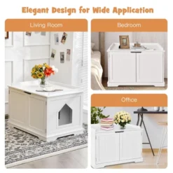 Costway Cat Litter Box Cabinet Furniture Cat Washroom Storage Bench -PawHut Store GUEST 4c78a94c fc63 462b a869 50607eb7fac9