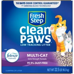 Fresh Step Clean Paws Multi-Cat With The Power Of Febreze Scented Clumping Cat Litter - 22.5lbs -PawHut Store GUEST 4c98698a 7960 4ed3 8422 4ca5095429b8