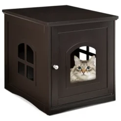 Costway Cat House Side Table Nightstand Puppy Pet Home Litter Box Enclosure 18 Costway Cat House Side Table Nightstand Puppy Pet Home Litter Box Enclosure -PawHut Store GUEST 4cab5809 7875 4d65 ba65 7ed24c33fcfc