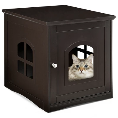 Costway Cat House Side Table Nightstand Puppy Pet Home Litter Box Enclosure 9 Costway Cat House Side Table Nightstand Puppy Pet Home Litter Box Enclosure - Image 9