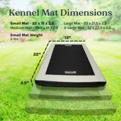 Dakota 283 Washable Portable Foam Cushioned Padded Indoor Dog Kennel Mat, Crate Cage Bed For Dogs And Pets, Black/Gray, Small