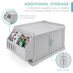Best Choice Products Large Wooden Cat Litter Box Enclosure, Storage Cabinet Bench Table W/ Magazine Rack -PawHut Store GUEST 4f527a69 7081 45bd 8852 f1c041b4b95d