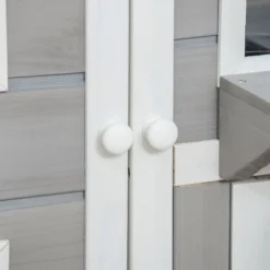 PawHut 2-Tier Cat House, Outdoor Feral Cat Shelter, With Weather Resistant Roof, Escape Door, PVC Curtain, Glass Window 11 PawHut 2-Tier Cat House, Outdoor Feral Cat Shelter, With Weather Resistant Roof, Escape Door, PVC Curtain, Glass Window -PawHut Store GUEST 50077568 7828 45b4 a2d6 1abe6e757f9f