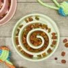 Juvale 2 Pack Interactive Spiral Dog Bowl, Slow Feeder Pet Dish, Pink And Green