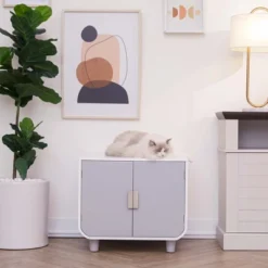 Teamson Pets Dyad Mid Century Wooden Cat Litter Box Cabinet And Side Table, Alpine White 18 Teamson Pets Dyad Mid Century Wooden Cat Litter Box Cabinet And Side Table, Alpine White -PawHut Store GUEST 50fec0e5 74e9 43cc a37b b828c1744feb
