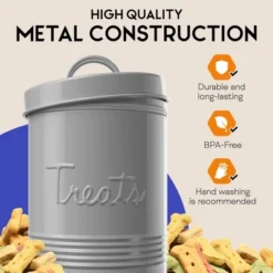 Amici Pet Retro Treats Storage Canister, 72 Oz. , Gray 10 Amici Pet Retro Treats Storage Canister, 72 Oz. , Gray -PawHut Store GUEST 51c327b8 ee16 4fd4 918e d9129a703755