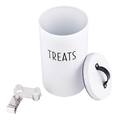 Outshine Co White Farmhouse Cat And Dog Treat Container With 2 Dog Bone Cookie Cutters 2 Outshine Co White Farmhouse Cat And Dog Treat Container With 2 Dog Bone Cookie Cutters - Image 2