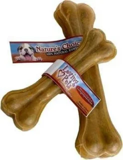 Loving Pets 10 Inch Nature's Choice Pressed Rawhide Bone