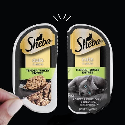 Sheba Perfect Portions Cuts In Gravy Chicken & Turkey Premium Adult Wet Cat Food All Stages - 2.6oz/12ct Variety Pack 1 Sheba Perfect Portions Cuts In Gravy Chicken & Turkey Premium Adult Wet Cat Food All Stages - 2.6oz/12ct Variety Pack